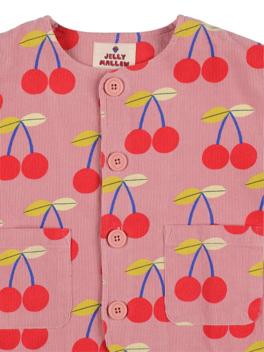 Jellymallow: Cherry print cotton corduroy jacket - kids-girls_1 | Luisa Via Roma