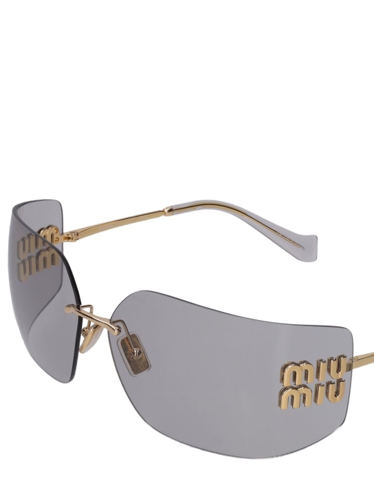 Miu Miu: Mask metal sunglasses - women_3 | Luisa Via Roma