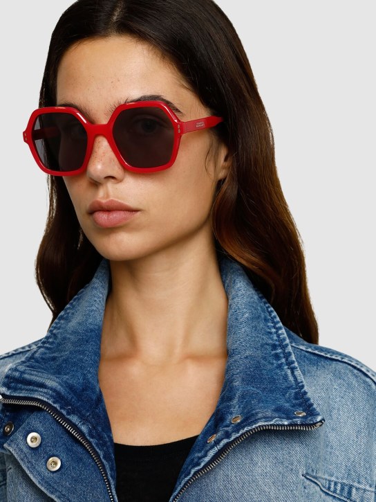 Isabel Marant: The In Love classic acetate sunglasses - Rot/ Grau - women_1 | Luisa Via Roma