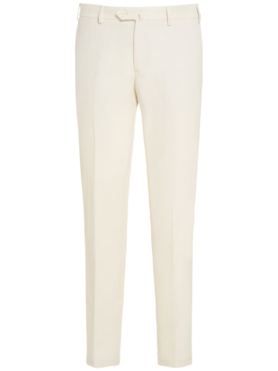 Loro Piana: Four linen straight pants - White - men_0 | Luisa Via Roma