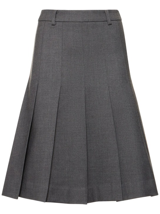 Pleated flannel midi skirt - Dunst - Women | Luisaviaroma