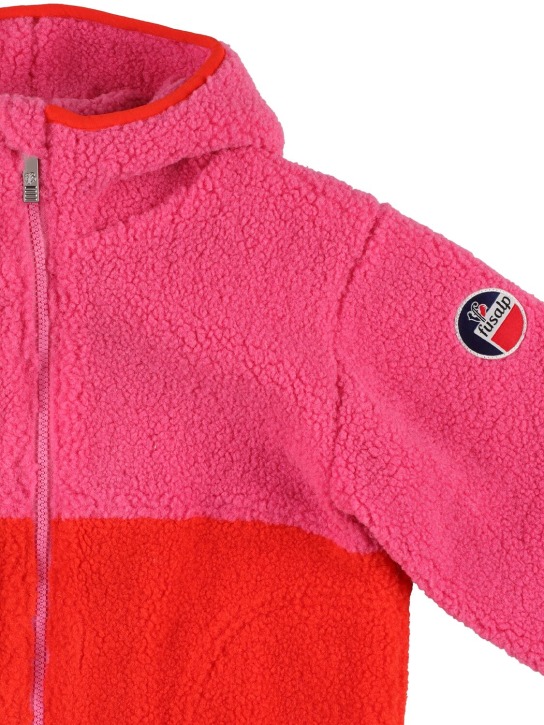 Fusalp: Printed nylon puffer ski jacket - Fuchsia/Red - kids-girls_1 | Luisa Via Roma