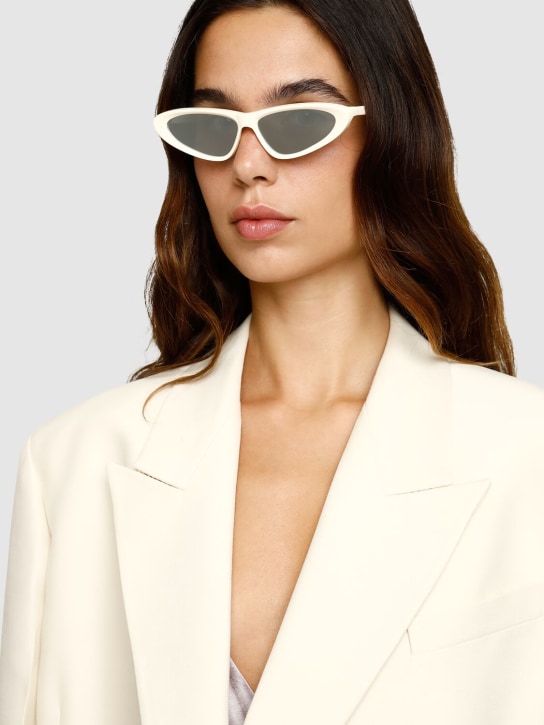 Zimmermann: Lumino Micro cat-eye acetate sunglasses - Cream/Mirror - women_1 | Luisa Via Roma