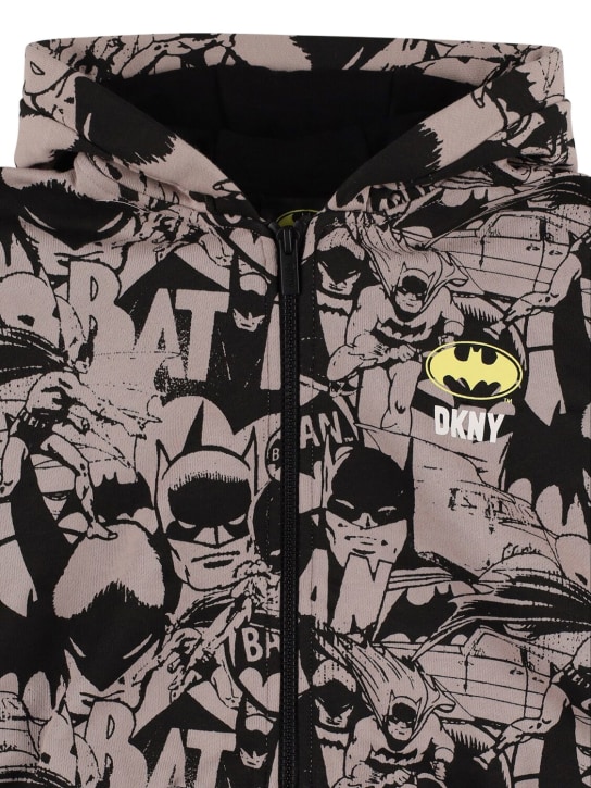 DKNY: Batman print cotton sweatshirt hoodie - Multicolor - kids-boys_1 | Luisa Via Roma