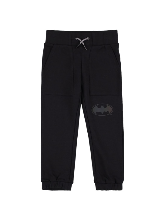DKNY: Cotton sweatpants w/ Batman patch - Black - kids-boys_0 | Luisa Via Roma