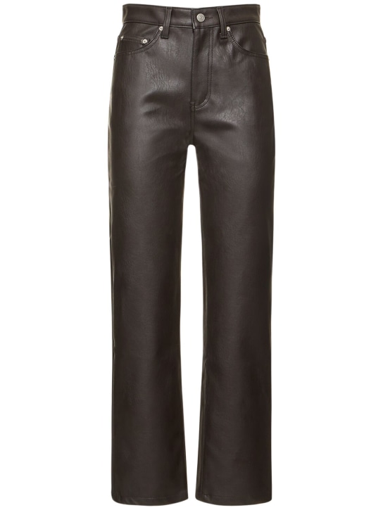 Dunst: Faux leather straight pants - Kahverengi - women_0 | Luisa Via Roma