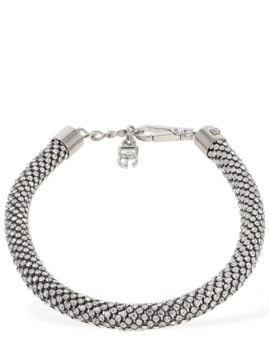 Dolce&Gabbana: 크리스털 엠벨리쉬 초커 - Silver - women_0 | Luisa Via Roma