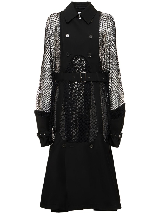 Noir Kei Ninomiya: Manteau mi-long en laine et mohair avec ceinture - Noir - women_0 | Luisa Via Roma