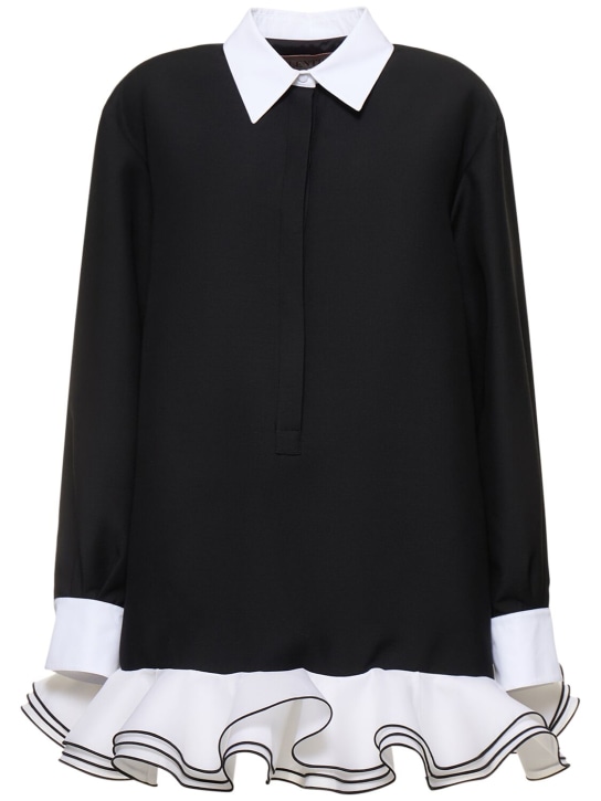 Women's Long-Sleeve Crepe Shirt Dress