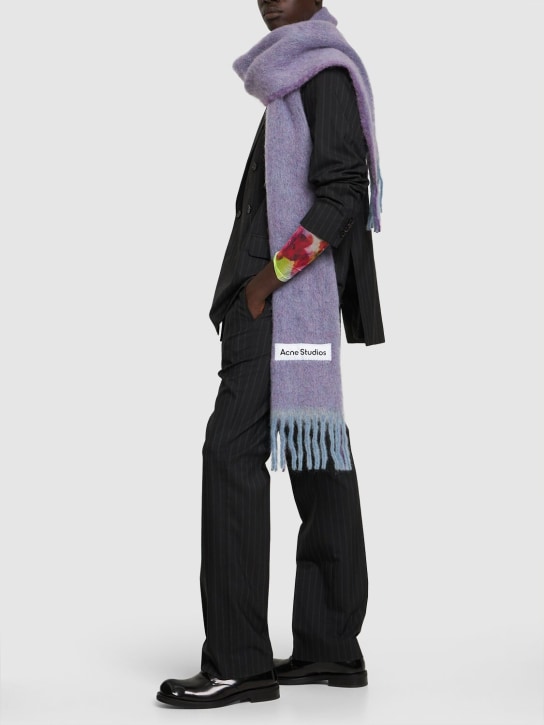 Acne Studios: Vally solid alpaca blend scarf - Lavender - men_1 | Luisa Via Roma