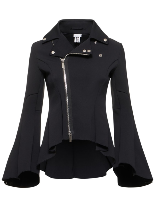 Noir Kei Ninomiya: Strict gabardine fit & volume zip jacket - Black - women_0 | Luisa Via Roma