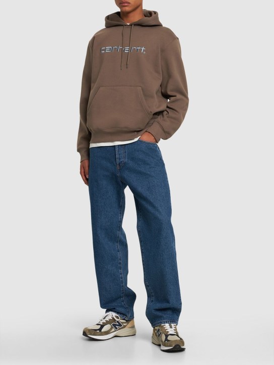 Carhartt WIP: Logo embroidered cotton blend hoodie - men_1 | Luisa Via Roma