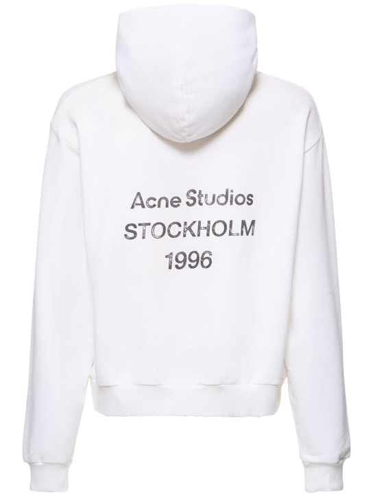 Acne Studios: Sweat-shirt en coton à logo Franziska - men_0 | Luisa Via Roma