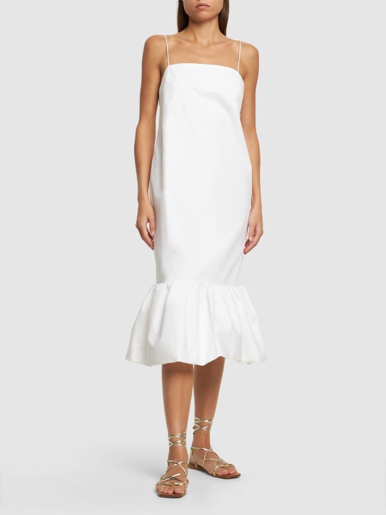 Interior: The Fran cotton midi dress w/ruffles - White - women_1 | Luisa Via Roma