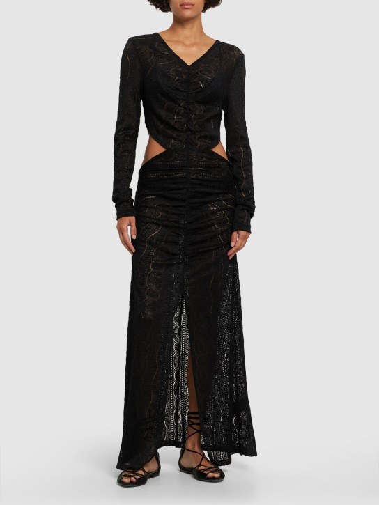 Designers Remix: Langes Kleid aus Stretch-Technostrick „Ava“ - Schwarz - women_1 | Luisa Via Roma