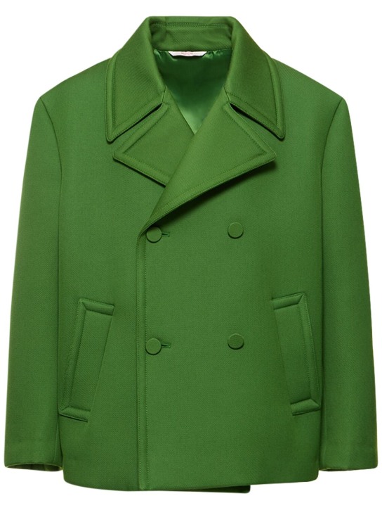 Valentino: Wool blend caban coat - 206 - men_0 | Luisa Via Roma