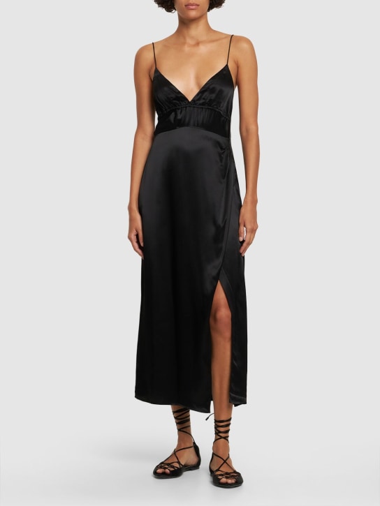 Designers Remix: Lilian粘胶纤维混纺迷笛连衣裙 - 黑色 - women_1 | Luisa Via Roma