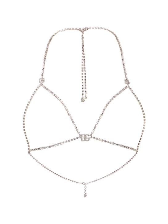 Dolce&Gabbana: 水晶装饰身体珠宝 - 银色 - women_0 | Luisa Via Roma