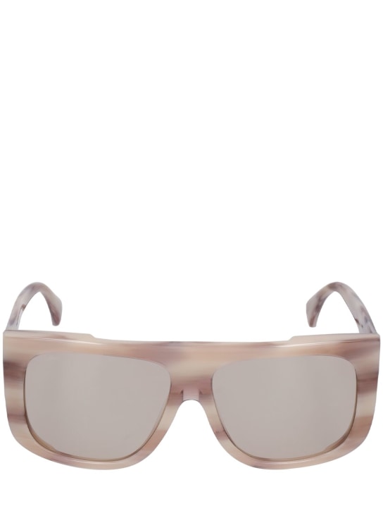 Max Mara: Eileen squared acetate sunglasses - Grey/Brown - women_0 | Luisa Via Roma