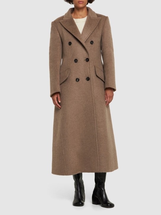 Max Mara: Agar cashmere & wool long coat - Light Brown - women_1 | Luisa Via Roma