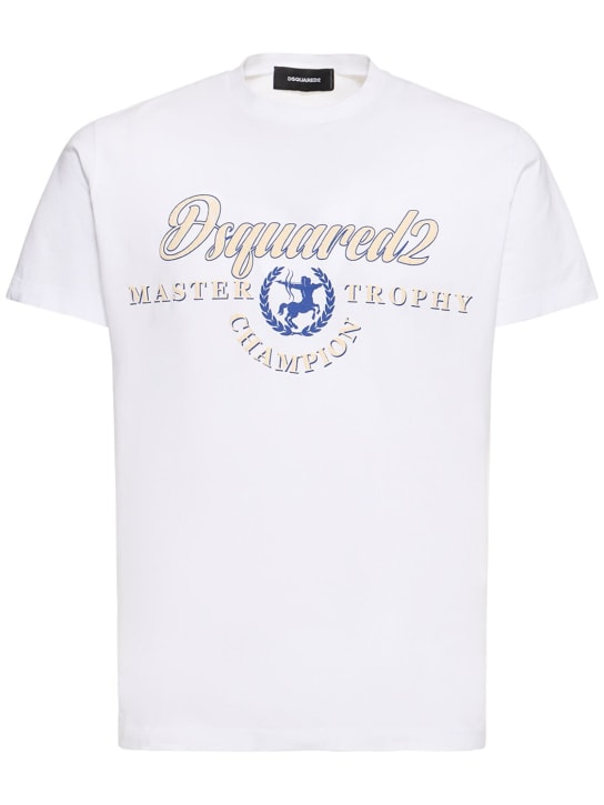 Dsquared2: Printed cotton jersey t-shirt - men_0 | Luisa Via Roma