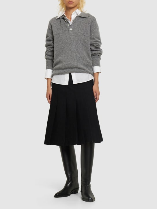Dunst: Pleated flannel midi skirt - women_1 | Luisa Via Roma