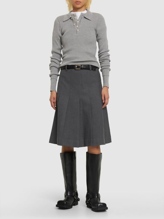 Dunst: Pleated flannel midi skirt - women_1 | Luisa Via Roma