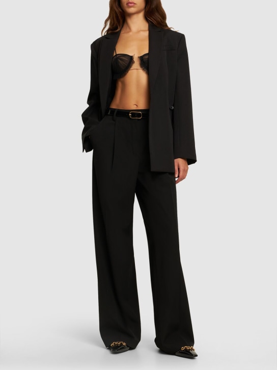 Nensi Dojaka: Tulle ruffled bra - Black - women_1 | Luisa Via Roma