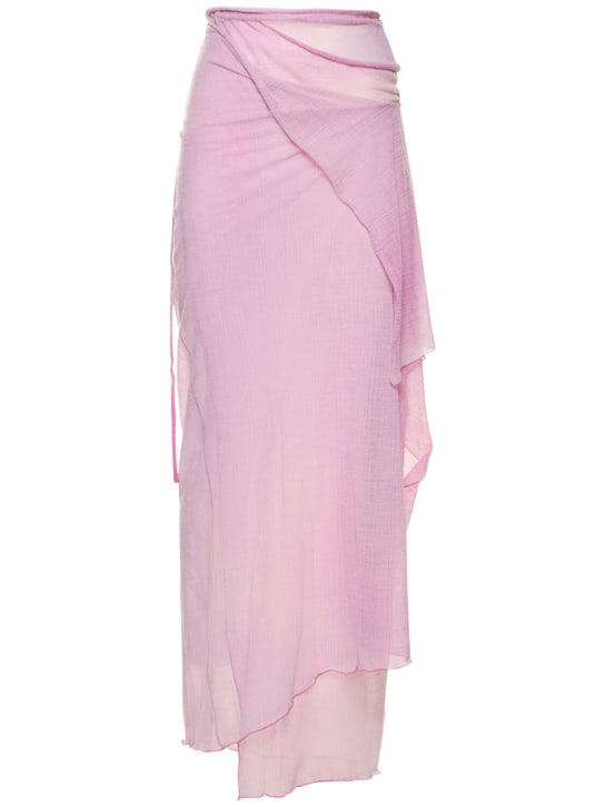 Acne Studios: Printed crepon long wrap skirt - Multicolor - women_0 | Luisa Via Roma