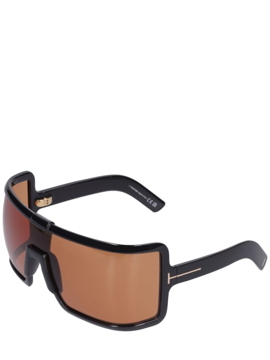 Tom Ford: Eckige Sonnenbrille aus Acetat „Parker“ - Schwarz/ Braun - women_1 | Luisa Via Roma