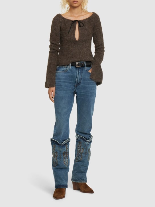 Y/PROJECT: Straight denim high rise cowboy jeans - Mavi - women_1 | Luisa Via Roma