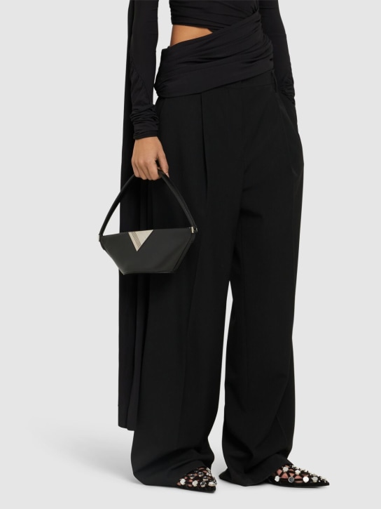 The Attico: Piccola leather shoulder bag - Black - women_1 | Luisa Via Roma