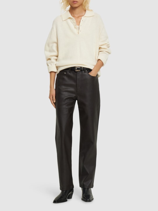 Dunst: Faux leather straight pants - Brown - women_1 | Luisa Via Roma