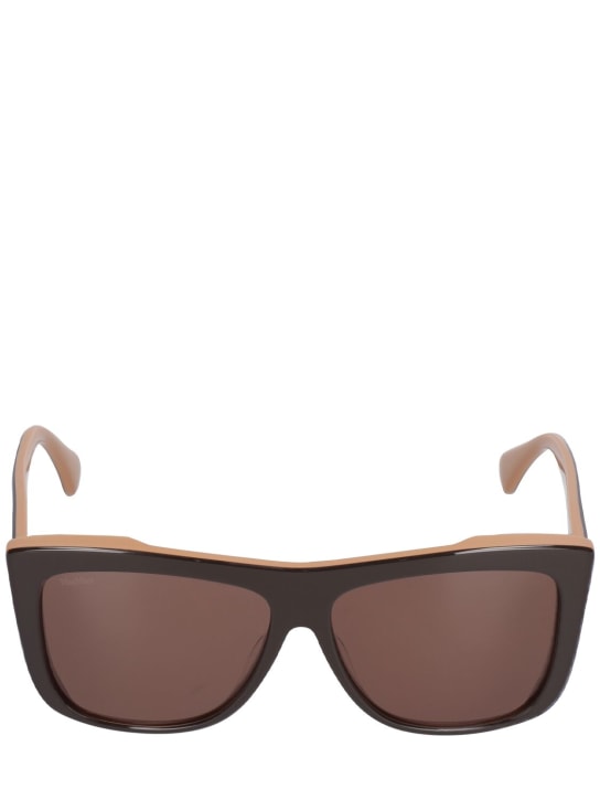 Max Mara: Lee Miller squared acetate sunglasses - Kahverengi - women_0 | Luisa Via Roma