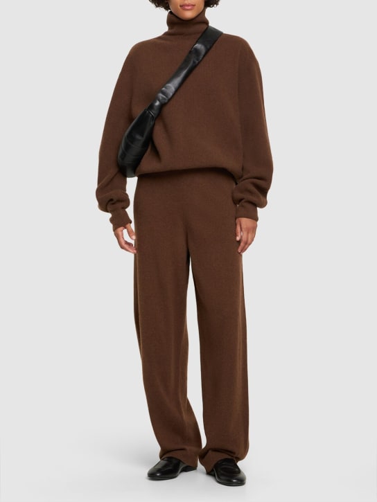 Lemaire: Wool blend turtleneck sweater - Brown - women_1 | Luisa Via Roma