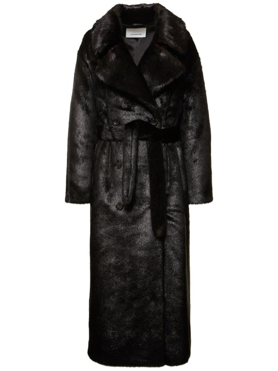 The Frankie Shop: Joni long faux fur coat - Brown - women_0 | Luisa Via Roma