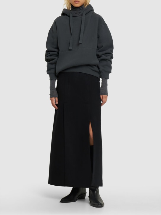 Proenza Schouler: Langer Rock aus Wollfilz - Schwarz - women_1 | Luisa Via Roma