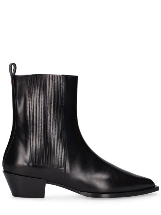 Aeyde: 40mm Belinda leather ankle boots - Black - women_0 | Luisa Via Roma