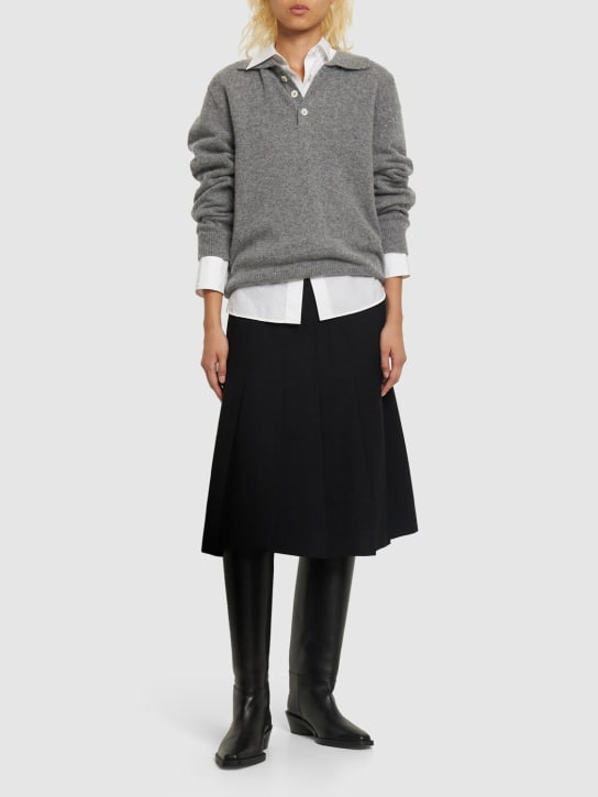 Dunst: Wool sweater w/ shirt collar - women_1 | Luisa Via Roma