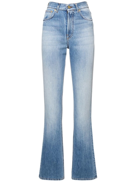 Jacquemus: Jeans dritti Le Haut de Nimes in denim - Blu - women_0 | Luisa Via Roma