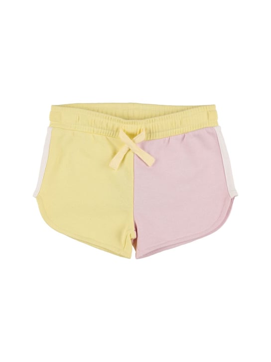 Stella Mccartney Kids: Shorts de felpa de algodón orgánico - Amarillo/Rosa - kids-girls_0 | Luisa Via Roma