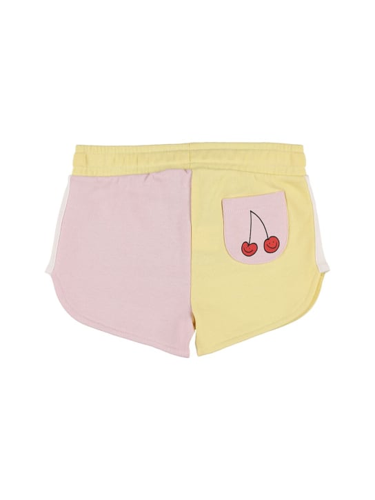 Stella Mccartney Kids: Shorts de felpa de algodón orgánico - Amarillo/Rosa - kids-girls_1 | Luisa Via Roma