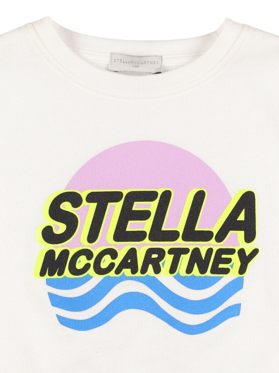 Stella Mccartney Kids: Logo有机棉卫衣 - 白色 - kids-girls_1 | Luisa Via Roma