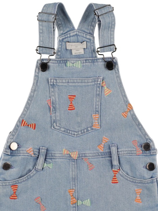 Stella Mccartney Kids: Organic embroidered denim overalls - Mavi - kids-girls_1 | Luisa Via Roma