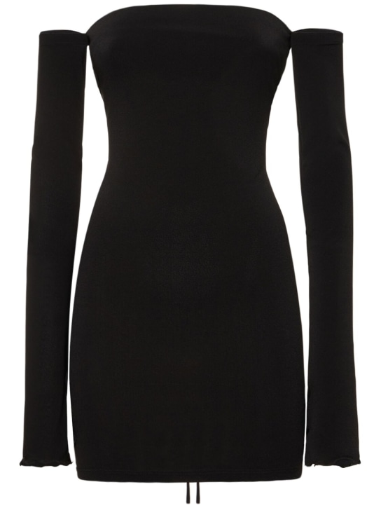 The Andamane: Maddy crisscross jersey mini dress - Black - women_0 | Luisa Via Roma