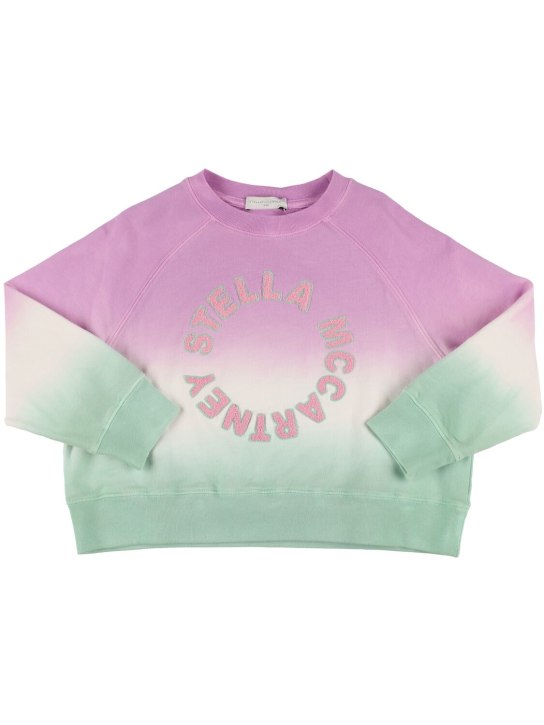 Stella Mccartney Kids: Sweat-shirt en coton éponge biologique à logo - Multicolore - kids-girls_0 | Luisa Via Roma