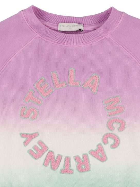 Stella Mccartney Kids: Sweat-shirt en coton éponge biologique à logo - Multicolore - kids-girls_1 | Luisa Via Roma
