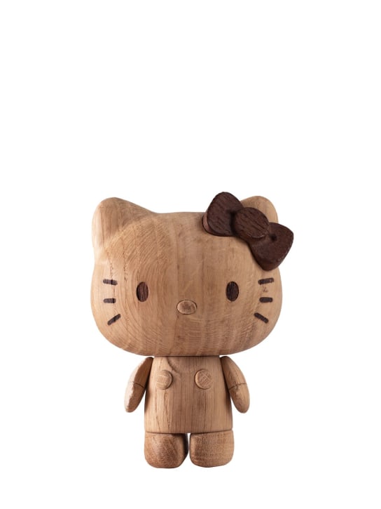 Boyhood: Hello Kitty small oak sculpture - Braun - ecraft_0 | Luisa Via Roma