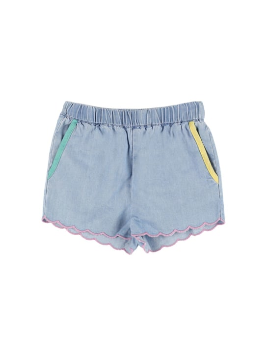 Stella Mccartney Kids: Shorts in cotone organico chambray - Denim - kids-girls_0 | Luisa Via Roma
