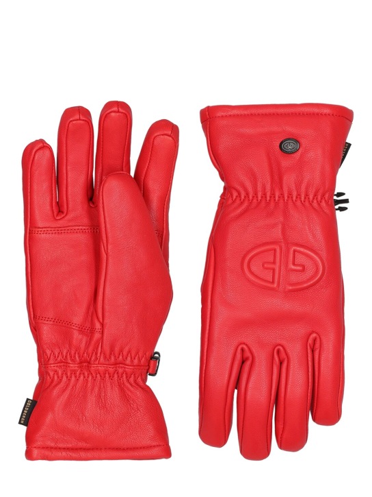 Goldbergh: Freeze leather gloves - Red - women_0 | Luisa Via Roma